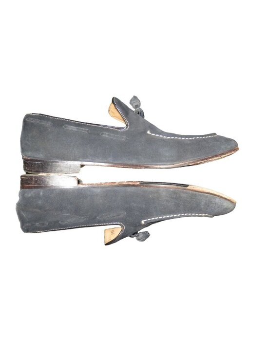 Barney\'s New York Italian Suede Leather tassel embellished loafers 9.5 Vintage
